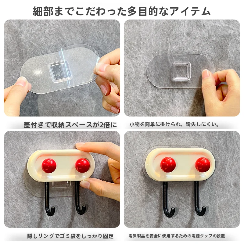 壁掛け木製コーム収納ラック【洗面所用・大板コーム対応・フック付き】