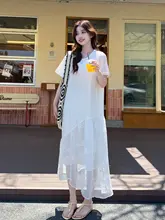 米白色メッシュ刺繍デザインのハーフスリーブワンピース【夏用・デコルテレース・シルエット】（セットアップ対応）