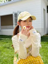 韓国風 リボン付きドット柄UVカットアイススリーブ【夏用・薄手・緩やかフィット・日焼け防止】