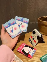 かわいいコンパクト折りたたみ式ミラー【双面・持ち運び便利・学生向け・旅行用】