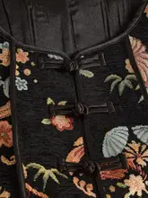 エレガントな花柄ベスト【春用・束腰デザイン・高級感のある中華スタイル】