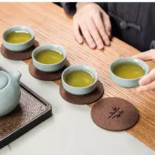 極上の吸水性を持つウール製茶杯マット【中国風・円形・高級感】
