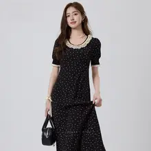 洗練されたデザイン！フラワープリントの夏用ロングドレス【エレガント・シフォン風・袖なし】