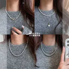 二重ネックレス【ファッション・コーディネートしやすい・取り外し可能】