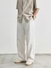 都市的なミニマルスタイルのラエセル素材パンツ【ウォッシュ加工・ルーズフィット・ストレートレッグ】（セットアップ対応）