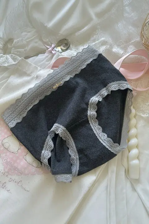 レースデザインのロマンティックな中腰コットンパンティ【純綿・セクシー・女性用】