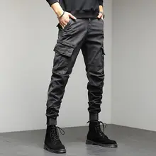 アウトドア用ワイドフィット男性用カーゴパンツ【束脚デザイン・多ポケット・春秋向け】