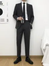 ビジネスカジュアルなスーツ【シワになりにくい・ スリムフィット・テーラードジャケット・パンツ】（セットアップ対応）