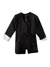 高級感ある国風カーディガン【長袖・ゆったりしたデザイン・復古スタイル】