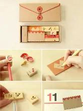 エコでかわいい文具ボックス【鉛筆・消しゴム付き・小学生向け・ギフトボックス】（セットアップ対応）