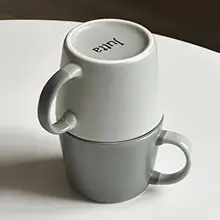 北欧風シンプルデザインの陶器マグカップ【カフェスタイル・カップル用・朝食・ミルク対応】