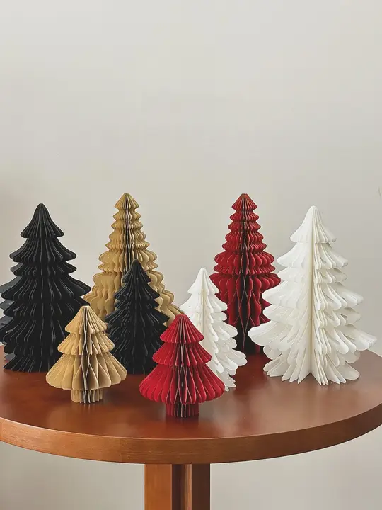 折り紙クリスマスツリー【ミニデスクトップ装飾・DIY素材】