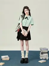 セットアップ レディース タイ 風 制服 JKシャツ 半袖 学院風 夏 卒業写真 撮影