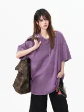 Tシャツ トップス ユニセックス 半袖 タイダイ カラフル刺繍 オーバーサイズ 厚手 ウォッシュ加工 アメリカン風 きれいめ 夏