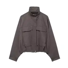 女性用 長袖スタンドカラージャケット【高腰パンツ付き】（セットアップ対応）