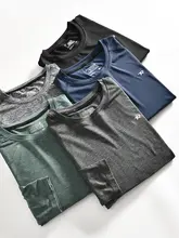 春夏用 メンズ 速乾透湿 長袖Tシャツ【ラウンドネック・高弾力・カジュアル】