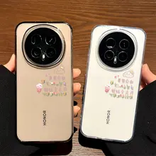 スマホケース Honor Magic 9 8 7 6 5 対応 レディース クリア ソフトケース 耐衝撃 カメラレンズ保護 シンプル 可愛い「Honor」