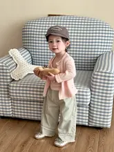 女の子用デニムパンツ【リボン付き・ワイドレッグ・ストレート】