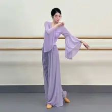 女性用 薄手紫色ダンスパンツ【中国舞・古典舞】