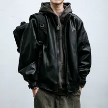 メンズ バイクジャケット【ブラック・春秋用・ショート丈・防風】
