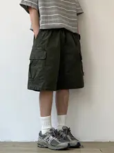カーゴハーフパンツ メンズ ウォッシュ加工 ヴィンテージ ストレート ワイド カジュアル 着回し 「JOYZONE」