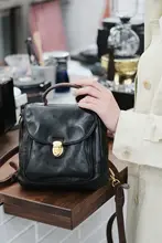 高級感ある真皮製ブラックリュックサック【ショルダー・リュック両用】