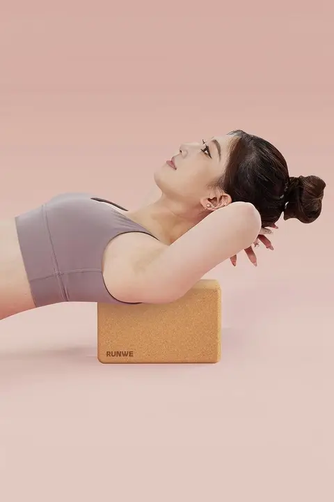 RUNWE ヨガブロック【女性用・コルク製・高密度・ストレッチサポート】