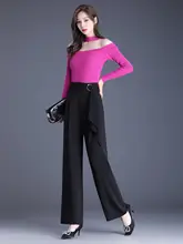 女性用モダンダンスパンツ【春秋用・ストレート・ワイドレッグ・流れるようなデザイン】