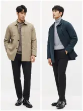 JSSD HOMME 春用 メンズビジネストレンチコート【フィットデザイン・ミドル丈・カジュアルスタイル】