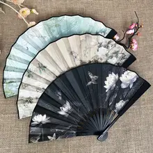 古風デザインの扇子【中国風・舞扇・シルク布・サスペンダー付き】