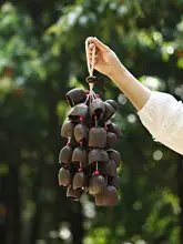 手作り風鈴のキーリング【癒しの音色・お土産用・果殻デザイン】