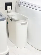 超薄型スリムゴミ箱【壁掛け式・トイレ用・スリムデザイン】