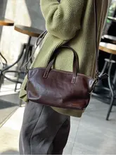 レトロカジュアル本革餃子型バッグ【トップグレード牛革・ショルダーバッグ・ハンドバッグ】