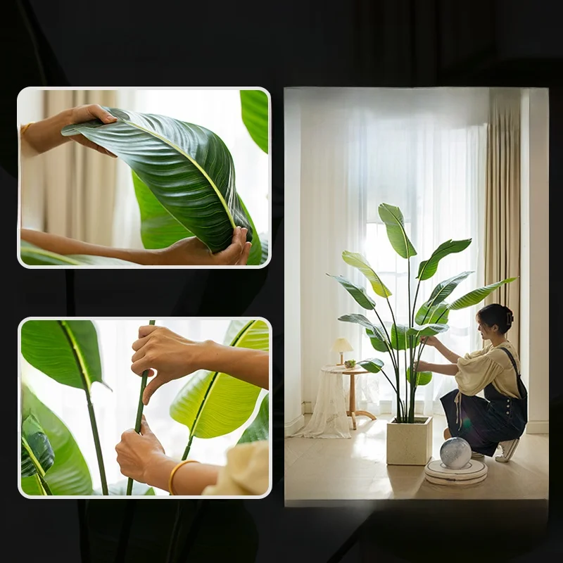 北欧風大型フェイクグリーン観葉植物：バナナツリーでリビングをスタイリッシュに