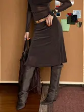 フレアシルエットのカラースカート【リゾートスタイル・ブラウン・女性用】（セットアップ対応）