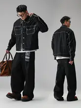 アメリカンスタイル デニムジャケットとパンツのセットアップ【毛羽立ち加工・秋用】（セットアップ対応）