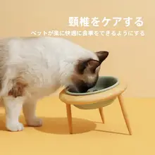 高脚デザインの陶器製猫食器【皿型・飛行機型・エサ・水用】