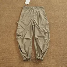 夏用薄手ストレッチ速乾カーゴパンツ【ウエスト調整可能・ポケット付き・ゆったりフィット】（セットアップ対応）