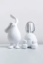 うさぎの置物 インテリア雑貨 長耳うさぎ かわいい 上品 おしゃれ リビング 子供部屋 モデルルーム デコレーション「Dnnni」
