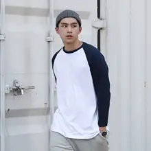 RADIUM ロングスリーブ Tシャツ【男女兼用・ゆったりフィット・カジュアルデザイン・肩の切り替え】