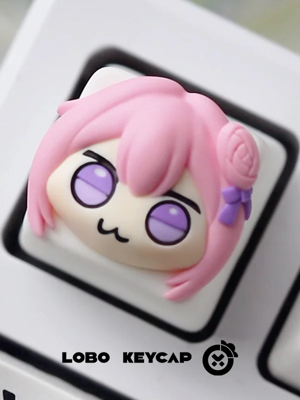 抽象デザインの桃楽絲キーボードキーキャップ【ユニークで可愛い・樹脂製】