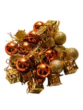 クリスマスツリー飾りセット【豪華装飾・ベル・カラーボール付き・小型ハンギング ornament】