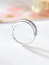 カラフルなサファイアのリング【925純銀製・18Kホワイトゴールドコーティング・精巧なデザイン】