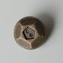青銅色五角形金属ボタン【直径二十三ミリ】