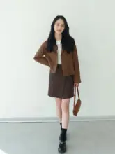 温かみのある千鳥格子デザインのウールコート【秋冬用・復古スタイル・ハンドメイド】