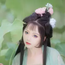 古風の花デザインU型ヘアピン【ボタン花・華やかさを引き立てる】（セットアップ対応）