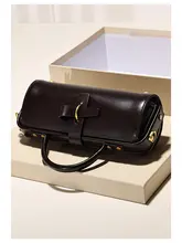 復古デザインの円筒型バッグ【ファッション通勤用・トート＆ショルダー2way】