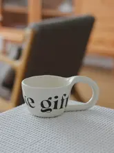ユニークなデザインの陶器製コーヒーカップ【家用・インスタ風・マグカップ】