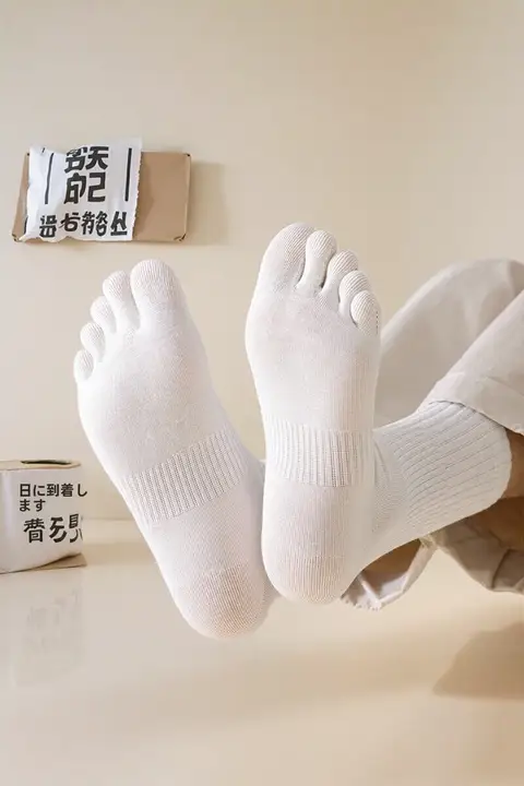抗菌防臭機能付き メンズ五本指中筒靴下【春秋用・コットン製・大サイズ】