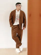 秋用カジュアルコーデュロイパンツ【ビジネスカジュアル・コーヒー色・ウエストゴム】